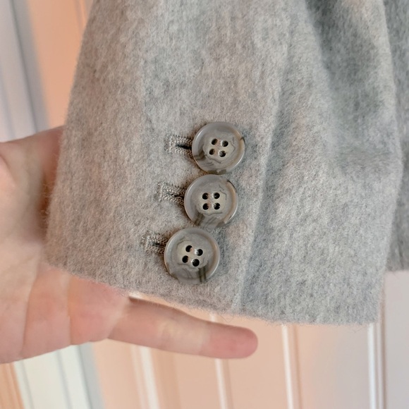 Talbots Gray Cashmere Wool blend Italian woven Blazer coat Sz 6P - Picture 5 of 5